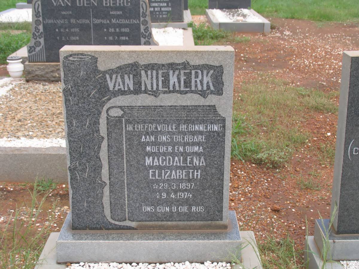 NIEKERK Magdalena Elizabeth, van 1897-1974