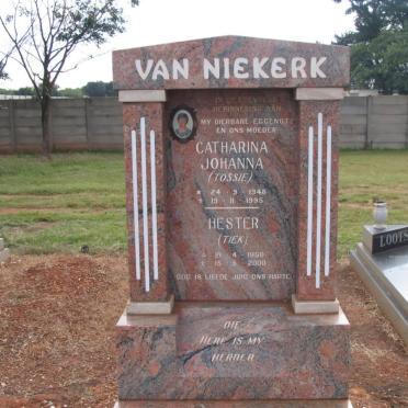 NIEKERK Catharina Johanna, van 1948-1995 :: VAN NIEKERK Hester 1950-2000