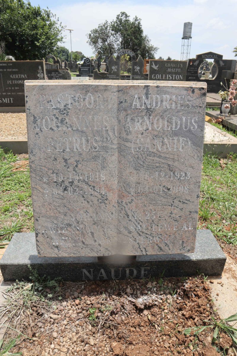 NAUDE Johannes Petrus 1919-1994 & Andries Arnoldus 1923-2008