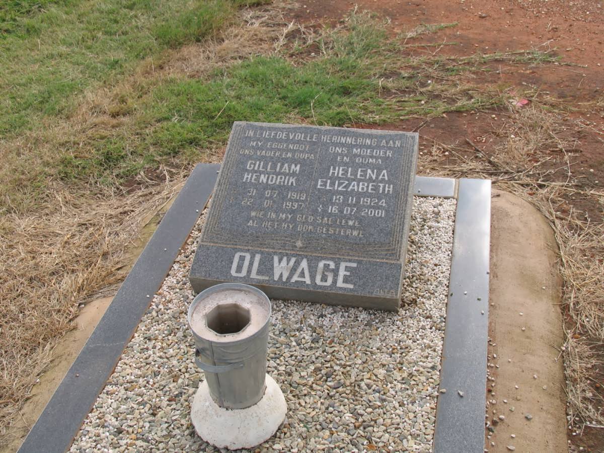 OLWAGE Gilliam Hendrik 1919-1997 &amp; Helena Elizabeth 1924-2001
