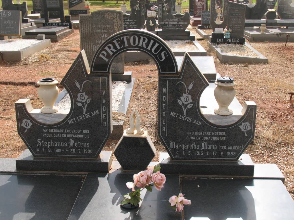 PRETORIUS Stephanus Petrus 1912-1990 &amp; Margaretha Maria WILBERS 1915-1993