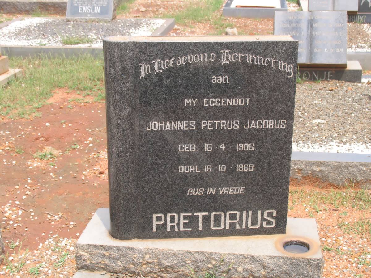 PRETORIUS Johannes Petrus Jacobus 1906-1969