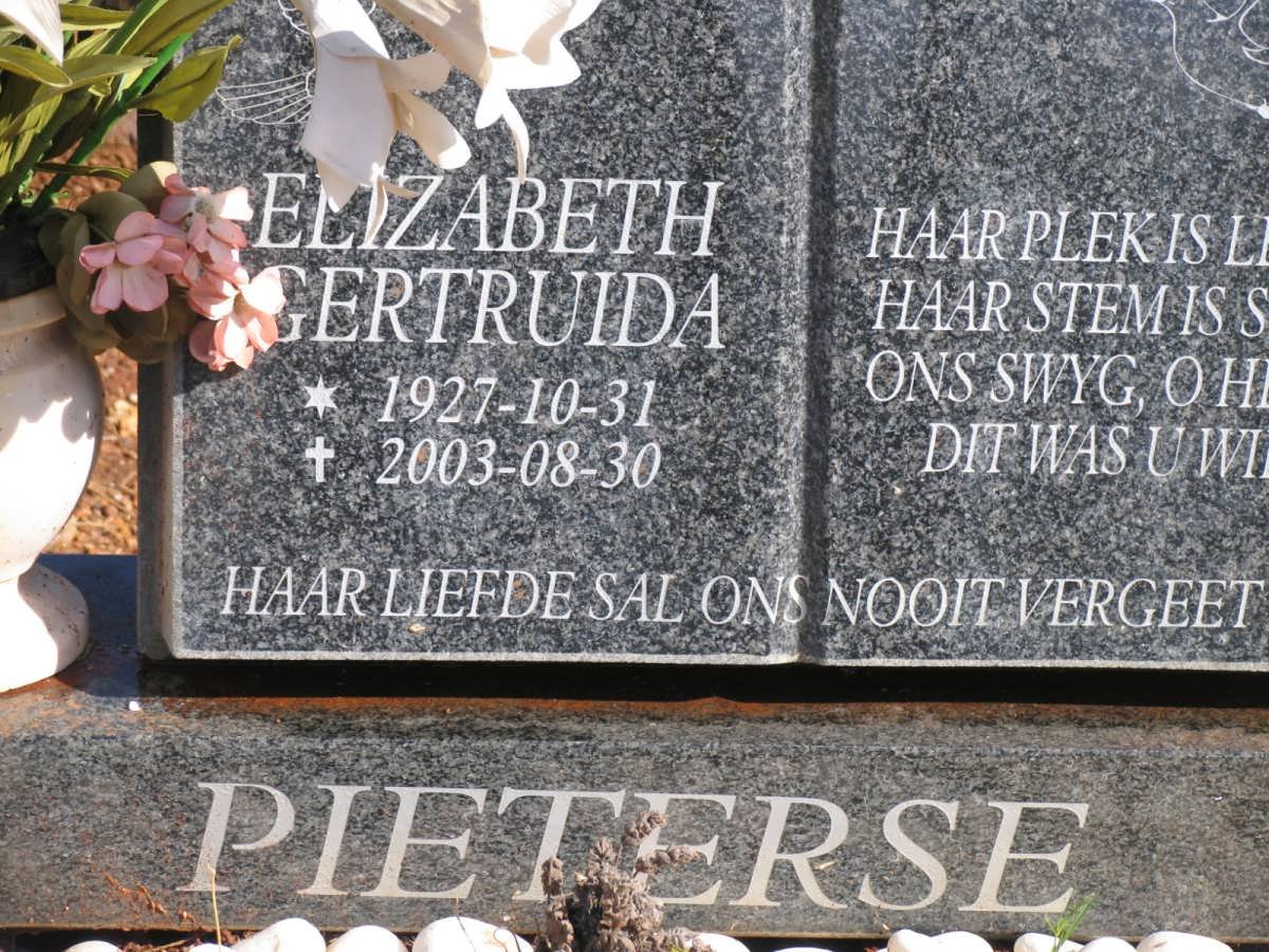PIETERSE Elizabeth Gertruida 1927-2003