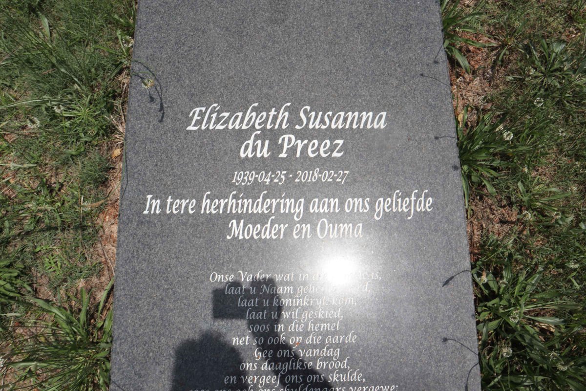 PREEZ Elizabeth Susanna, du 1939-2018