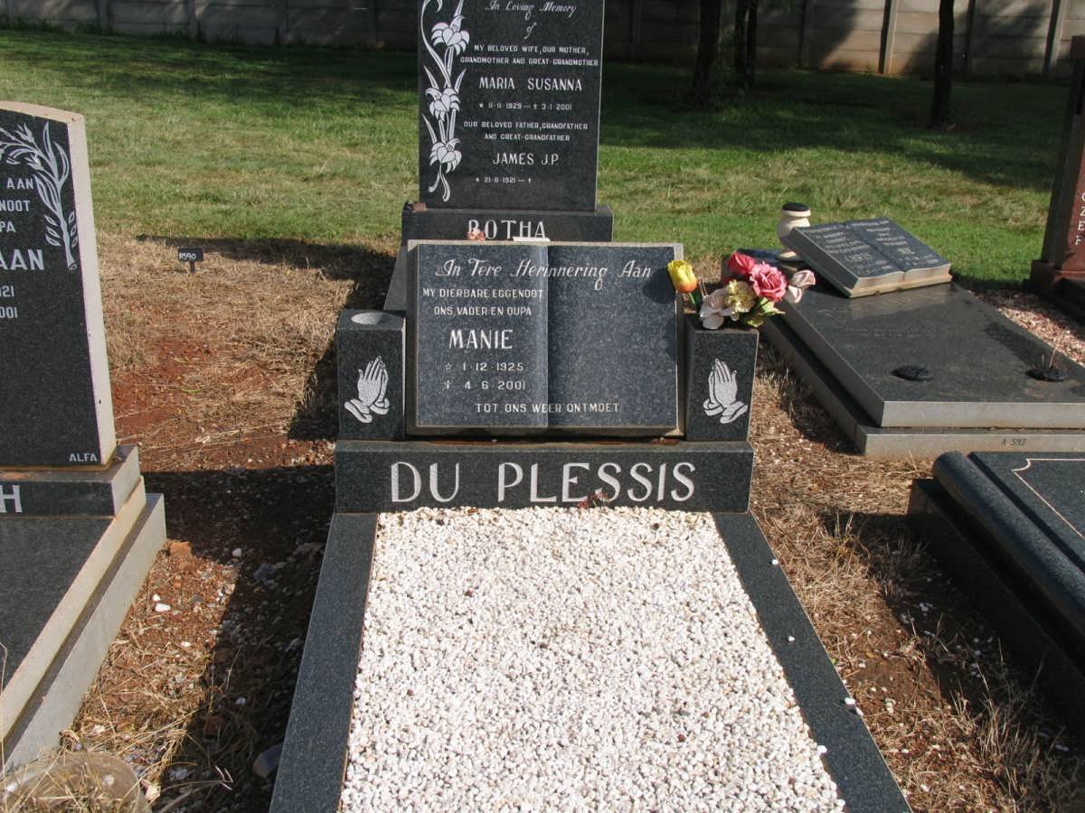 PLESSIS Manie, du 1925-2001