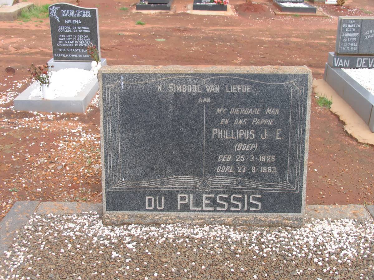 PLESSIS Phillipus J.E., du 1926-1963