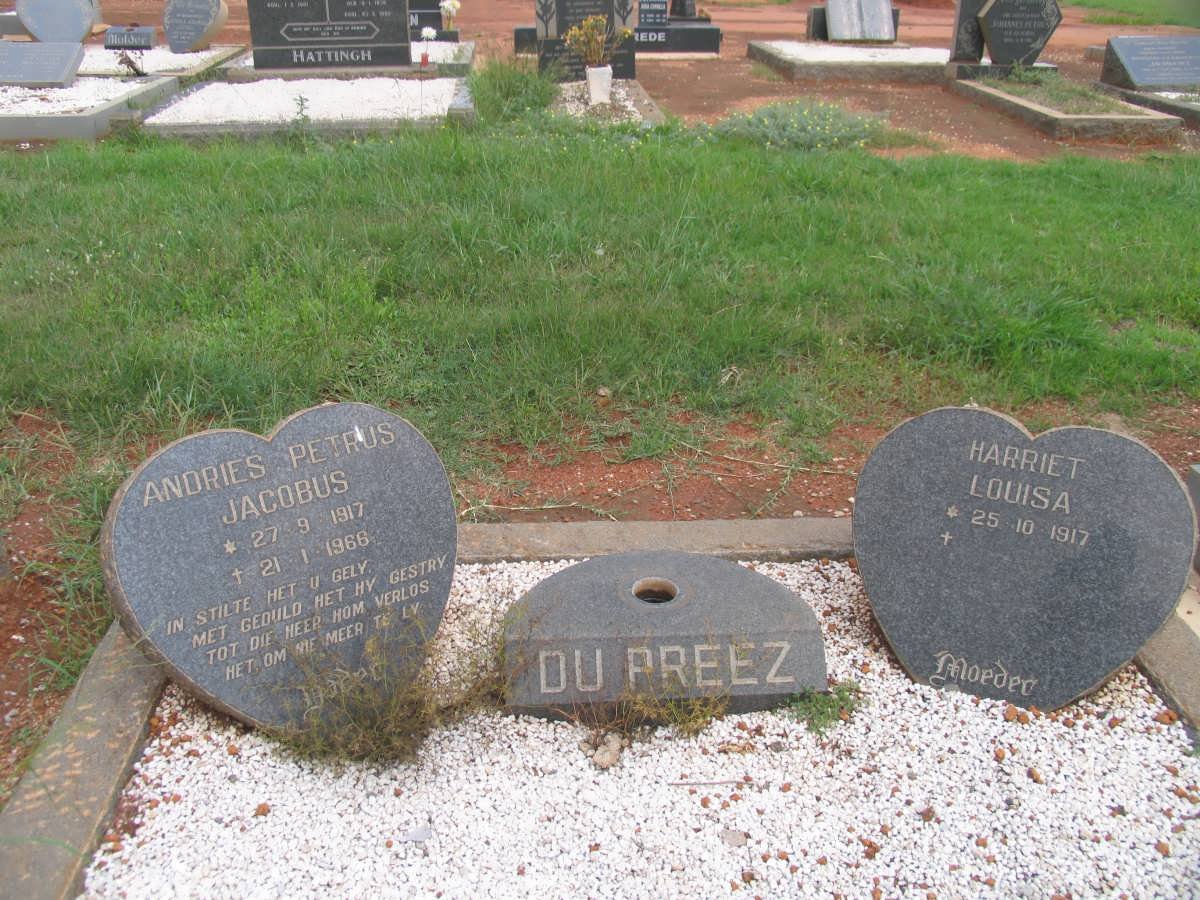 PREEZ Andries Petrus Jacobus, du 1917-1966 &amp; Harriet Louisa 1917-