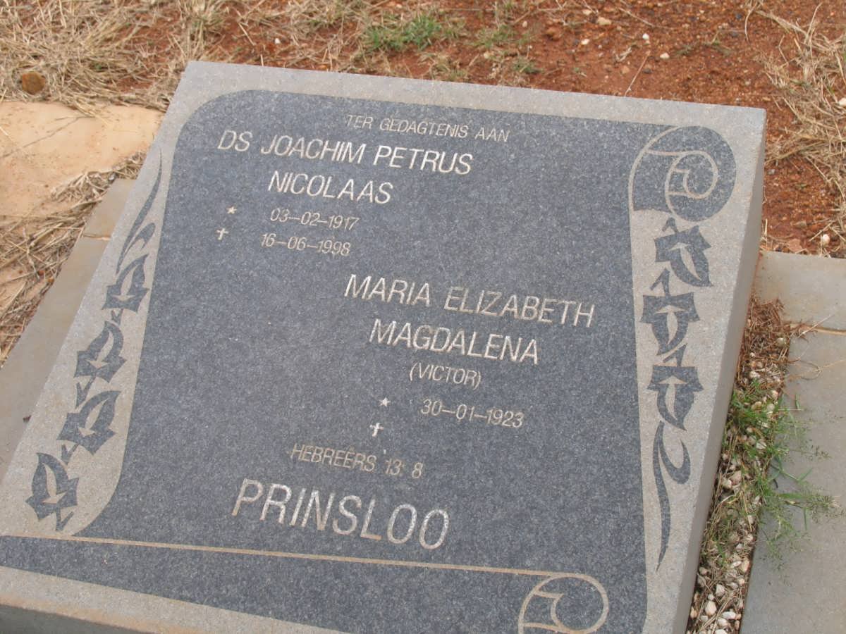 PRINSLOO Joachim Petrus Nicolaas 1917-1998 &amp; Maria Elizabeth Magdalena VICTOR 1923-