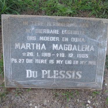 PLESSIS Martha Magdalena, du 1919-1985