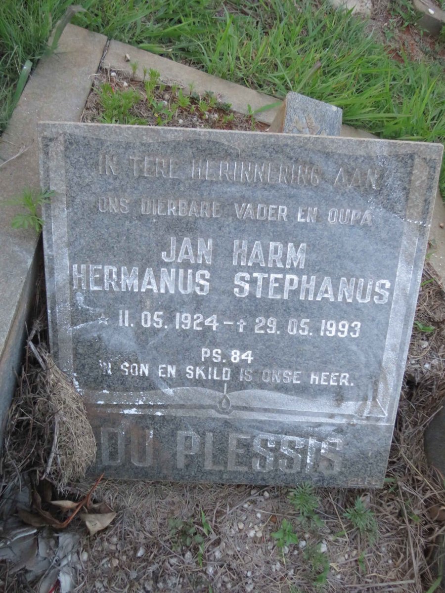 PLESSIS Jan Harm Hermanus Stephanus, du 1924-1993