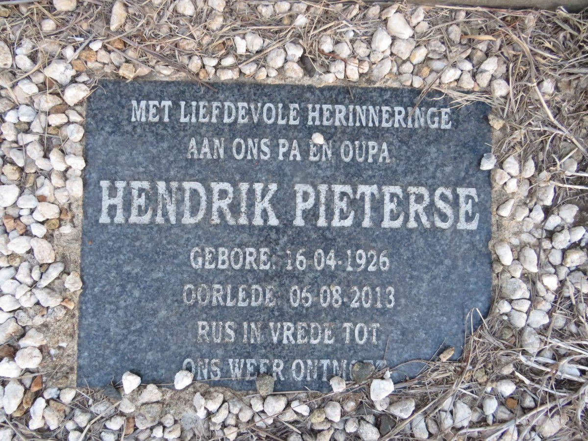 PIETERSE Hendrik 1926-2013