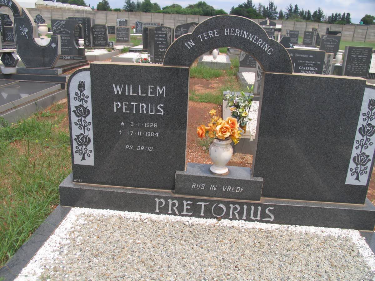 PRETORIUS Willem Petrus 1926-1984