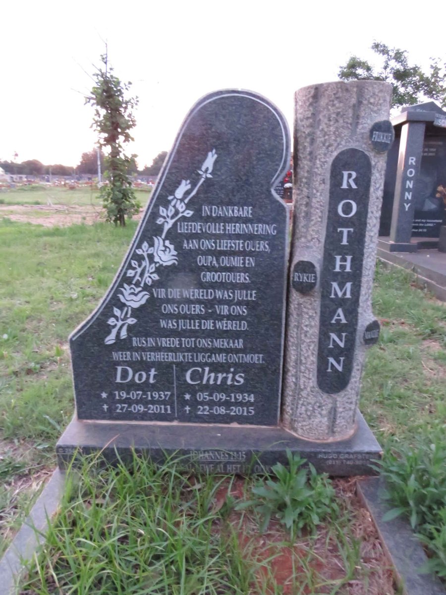 ROTHMANN Chris 1934-2015 & Dot 1937-2011