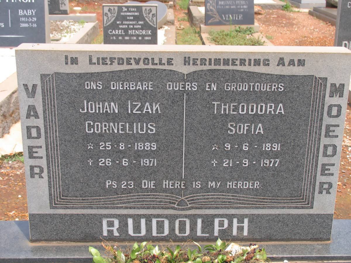 RUDOLPH Johan Izak Cornelius 1889-1971 &amp; Theodora Sofia 1891-1977