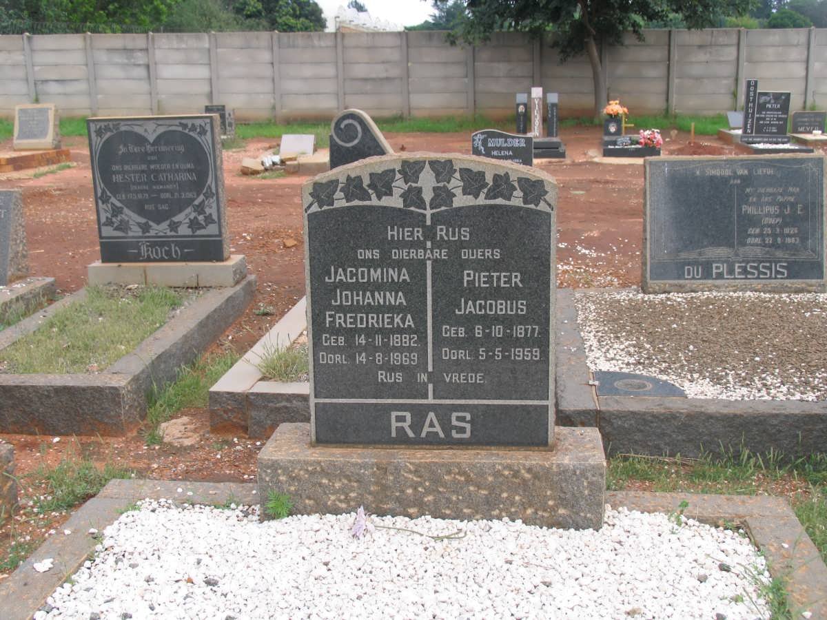 RAS Pieter Jacobus 1877-1959 &amp; Jacomina Johanna Fredrieka 1882-1969
