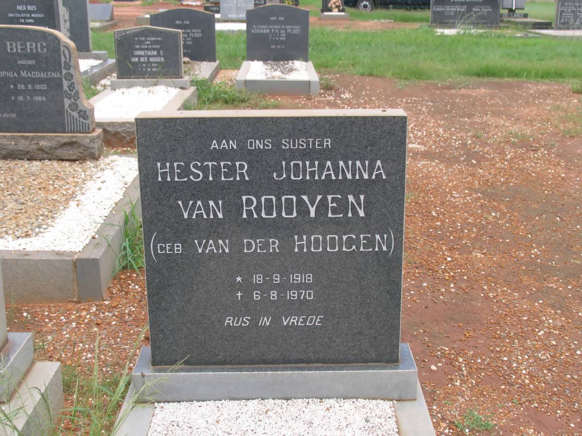 ROOYEN Hester Johanna, van nee van der HOOGEN 1918-1970