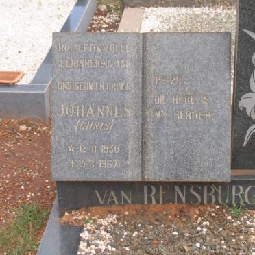 RENSBURG Johannes, van 1950-1967