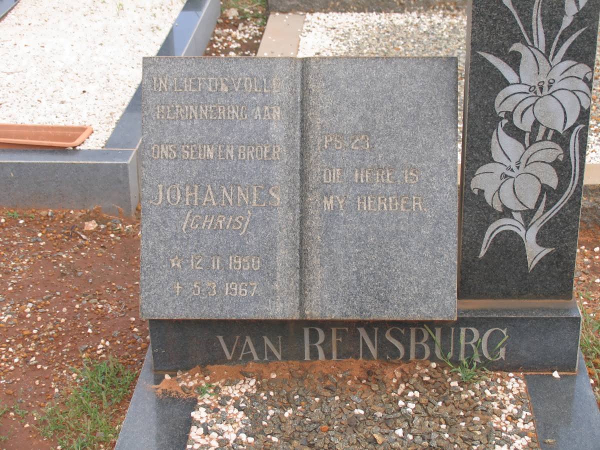 RENSBURG Johannes, van 1950-1967