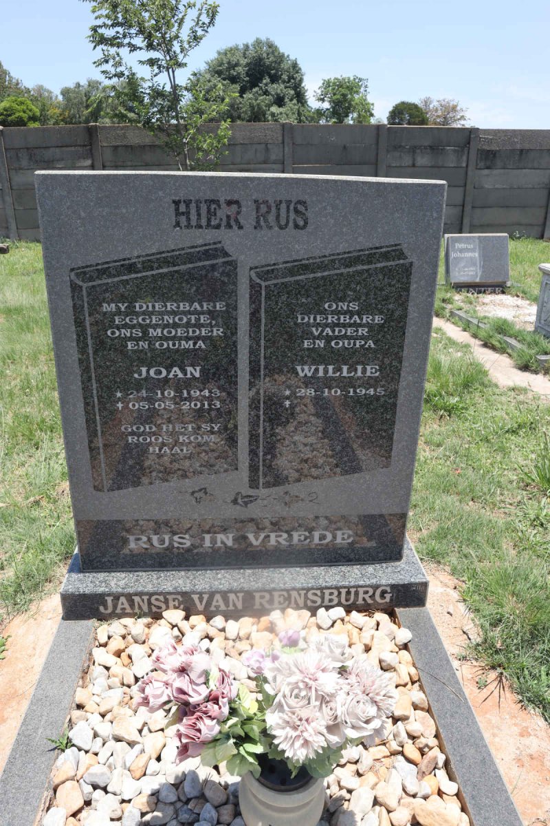 RENSBURG Willie, Janse van 1945- & Joan 1943-2013
