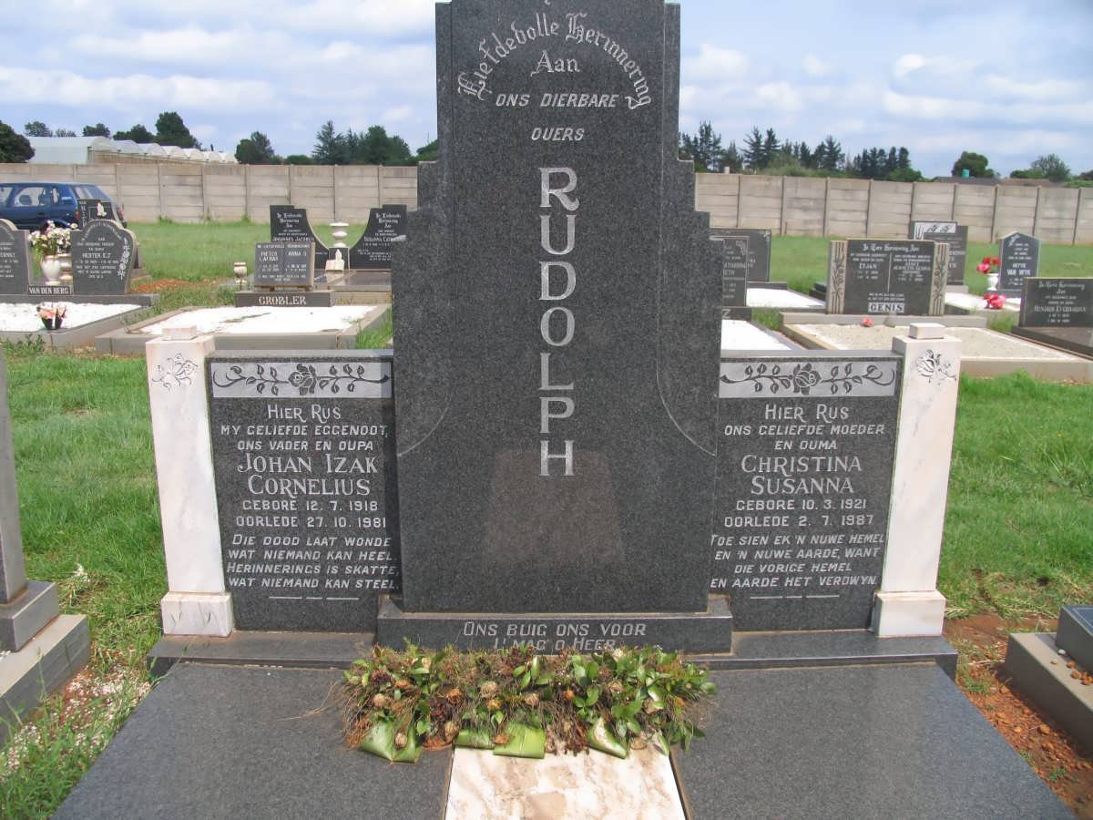 RUDOLPH Johan Izak Cornelius 1918-1981 &amp; Christina Susanna 1921-1987