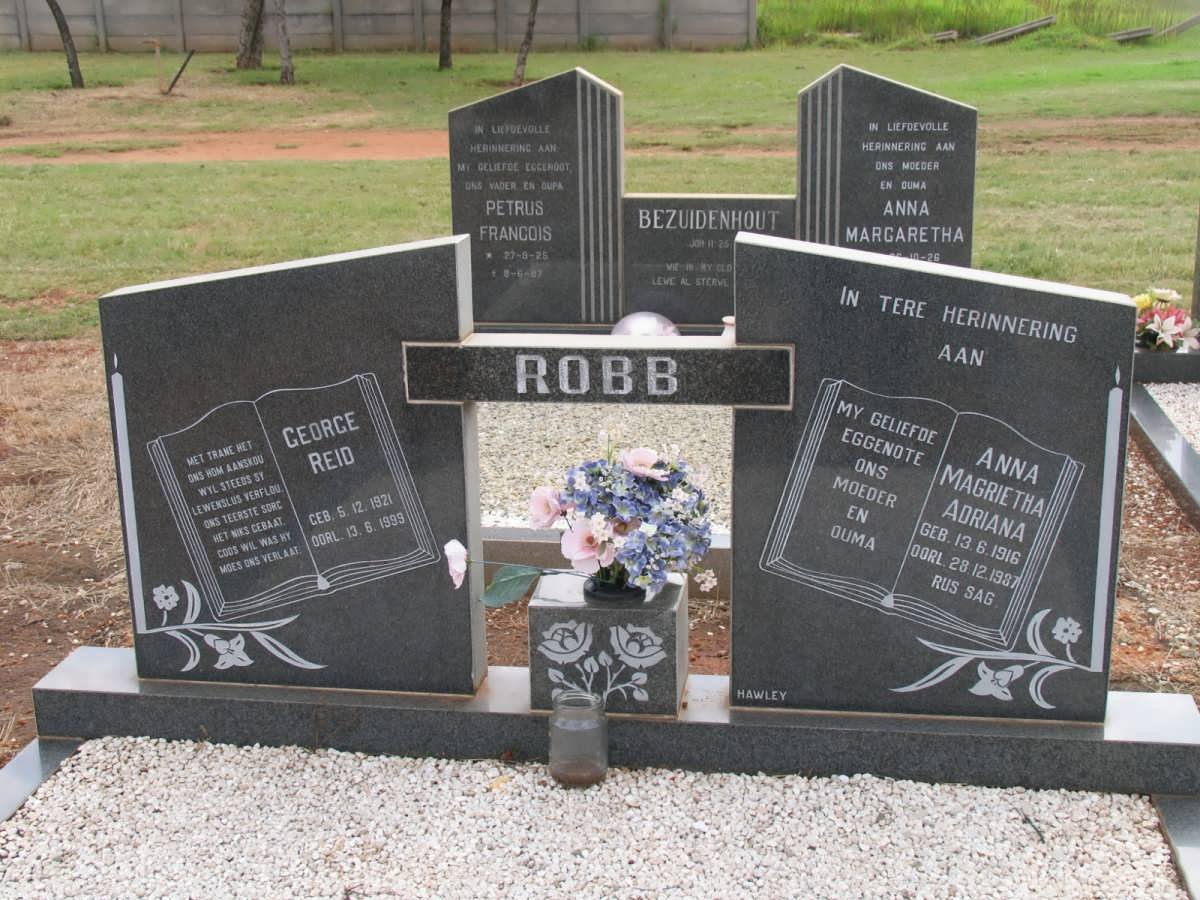 ROBB George Reid 1921-1995 &amp; Anna Magrietha Adriana 1916-1997