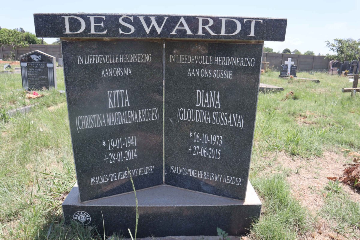 SWARDT Christina Magdalena, de nee KRUGER 1941-2014 :: SWARDT Gloudina Sussana , de 1973-2015
