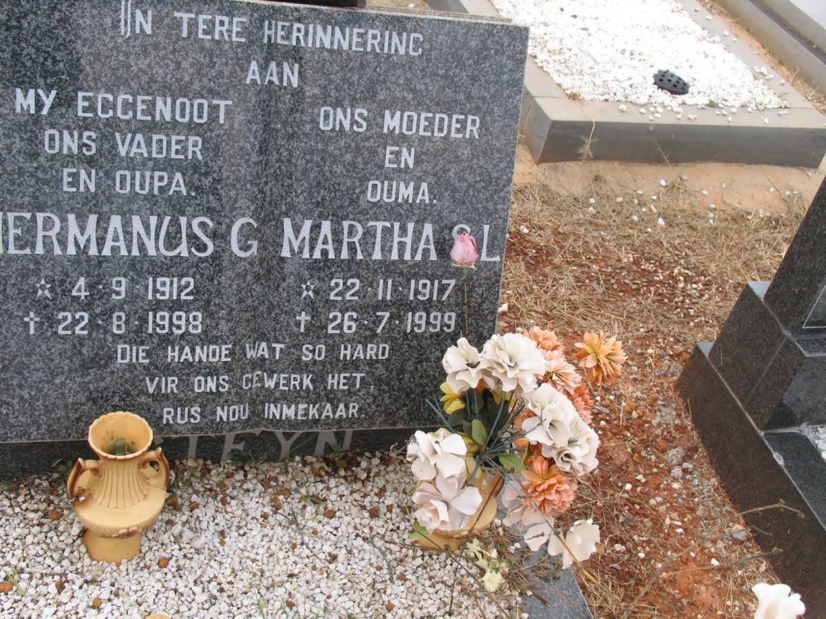 STEYN Hermanus G. 1912-1998 &amp; Martha S.L. 1917-1999