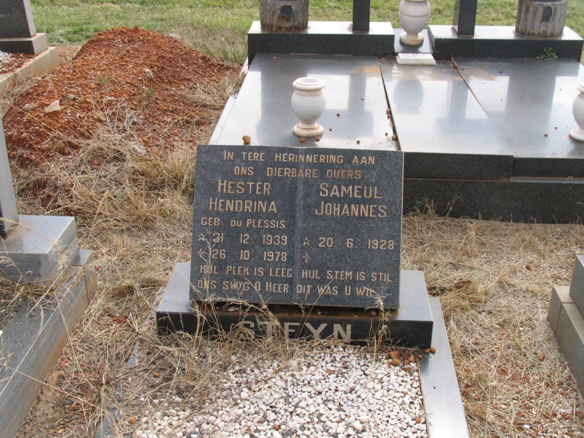 STEYN Sameul Johannes 1928-  &amp; Hester Hendrina DU PLESSIS 1939-1978