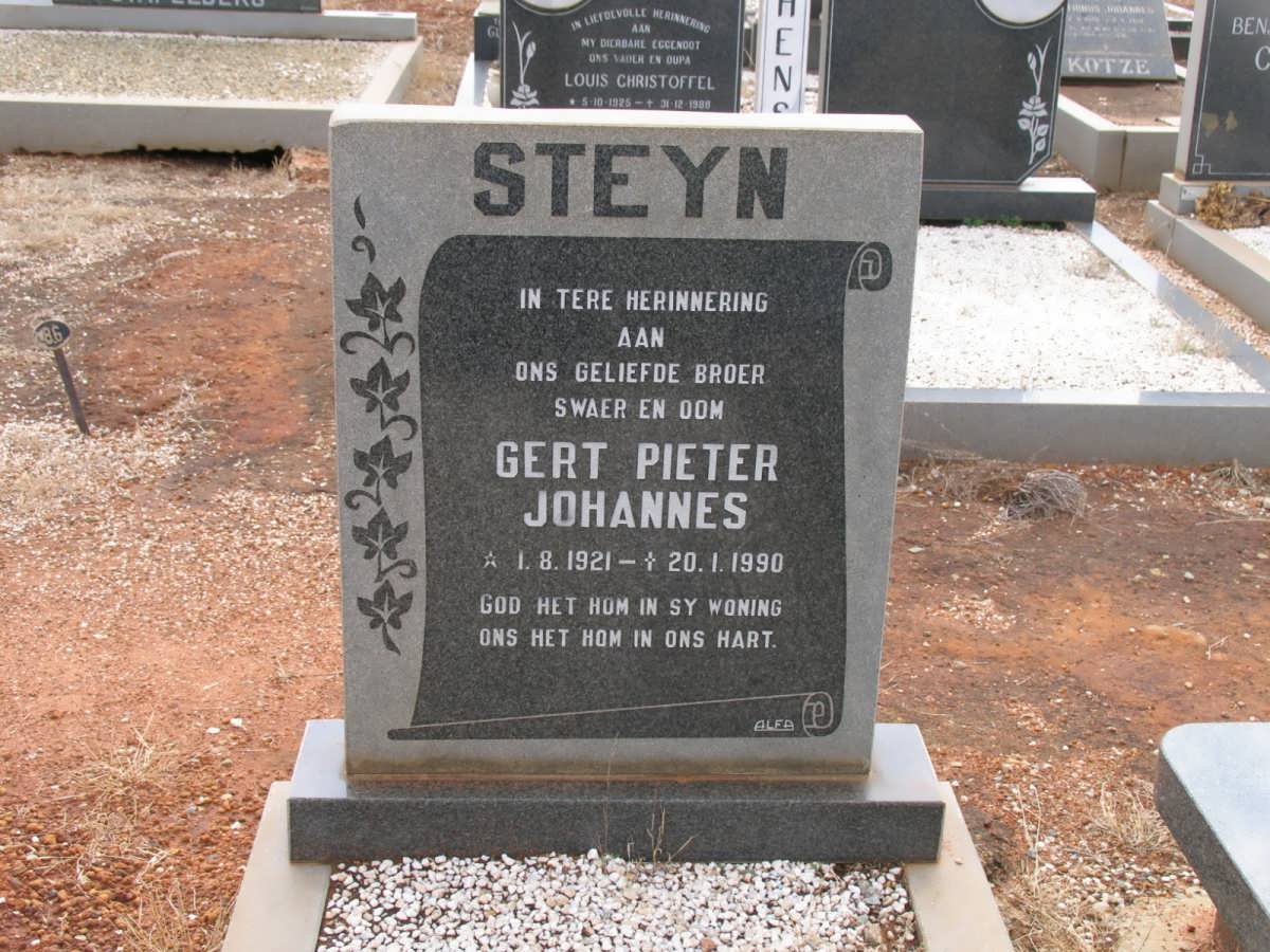STEYN Gert Pieter Johannes 1921-1990
