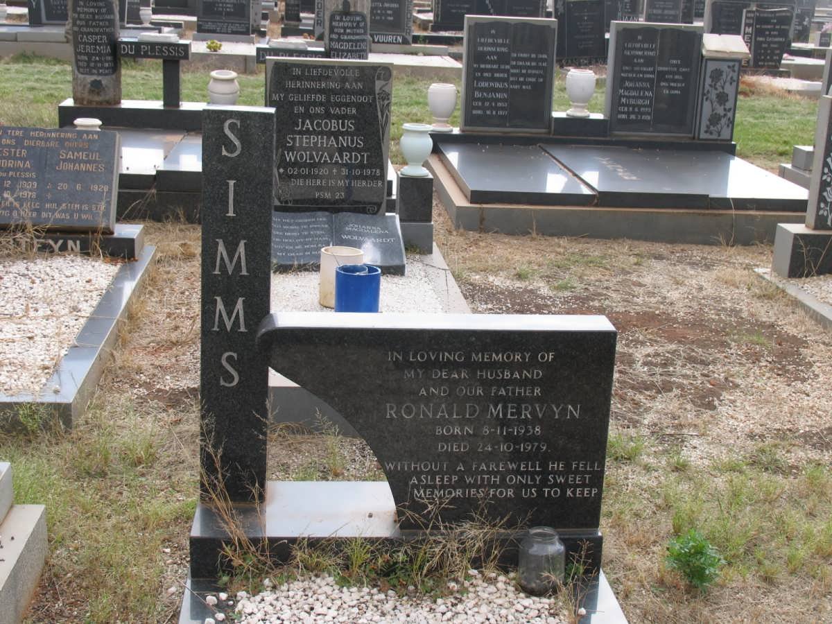SIMMS Ronald Mervyn 1938-1979