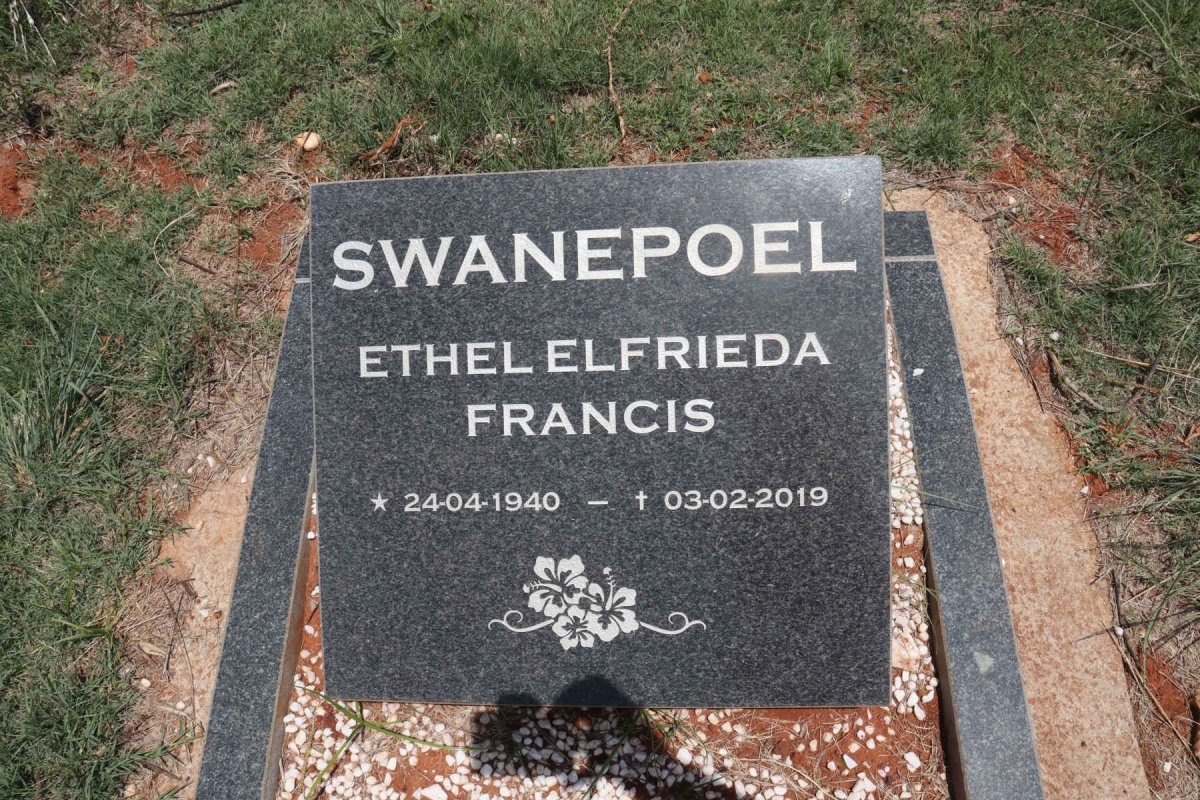 SWANEPOEL Ethel Elfrieda Francis 1940-2019