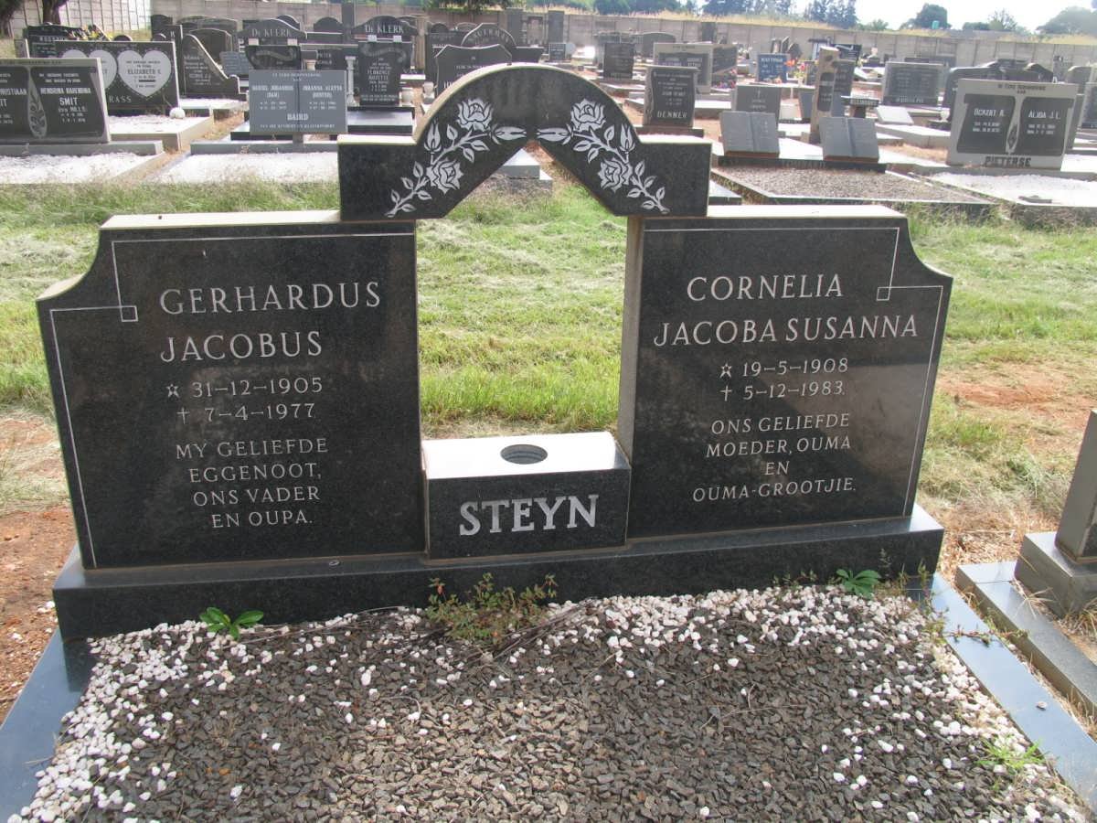 STEYN Gerhardus Jacobus 1905-1977 &amp; Cornelia Jacoba Susanna 1908-1983