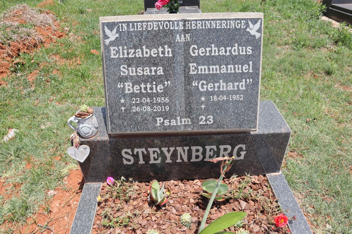 STEYNBERG Gerhardus Emmanuel 1952- & Elizabeth Susara 1956-2019