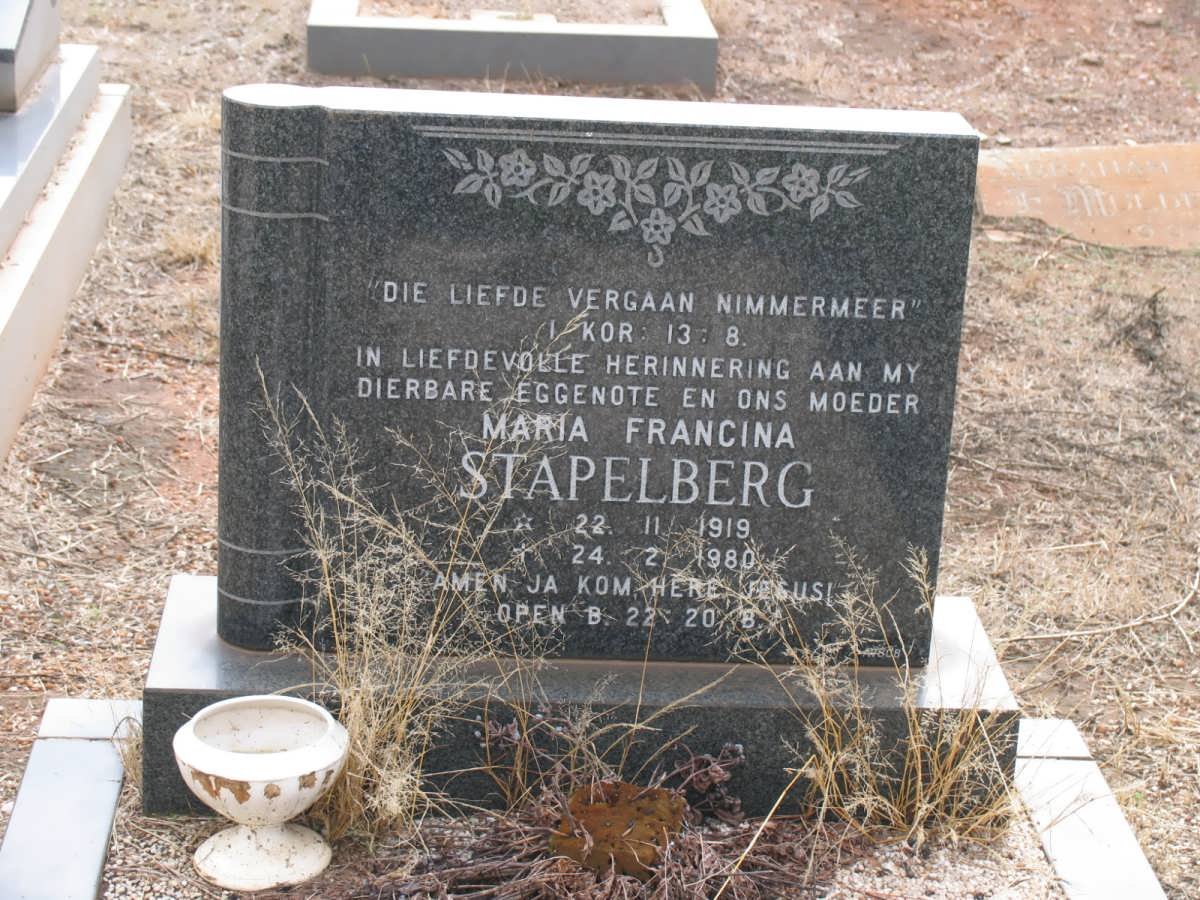 STAPELBERG Maria Francina 1919-1980