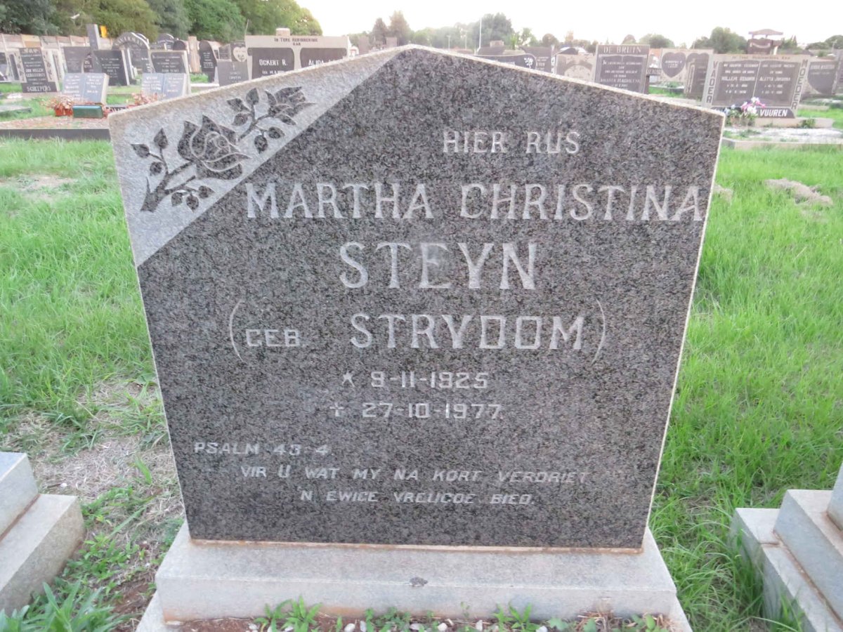 STEYN Martha Christina nee STRYDOM 1925-1977