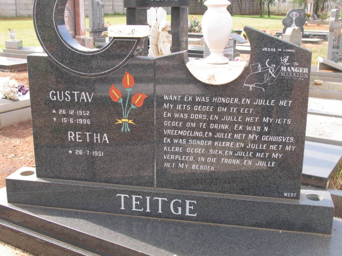 TEITGE Gustav 1952-1996 &amp; Retha 1951-
