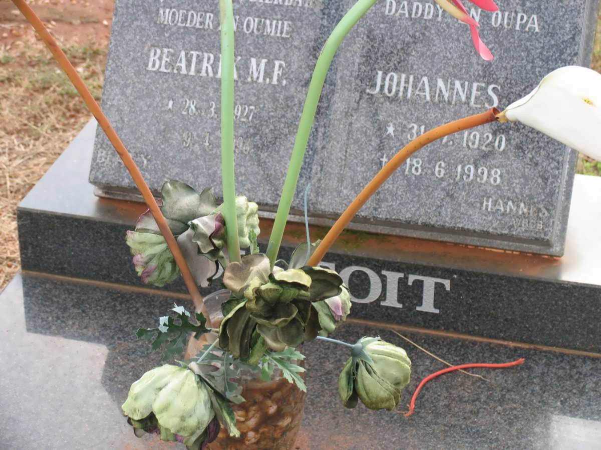 TOIT Johannes, du 1920-1998 &amp; Beatrix M. F. 1927-1996