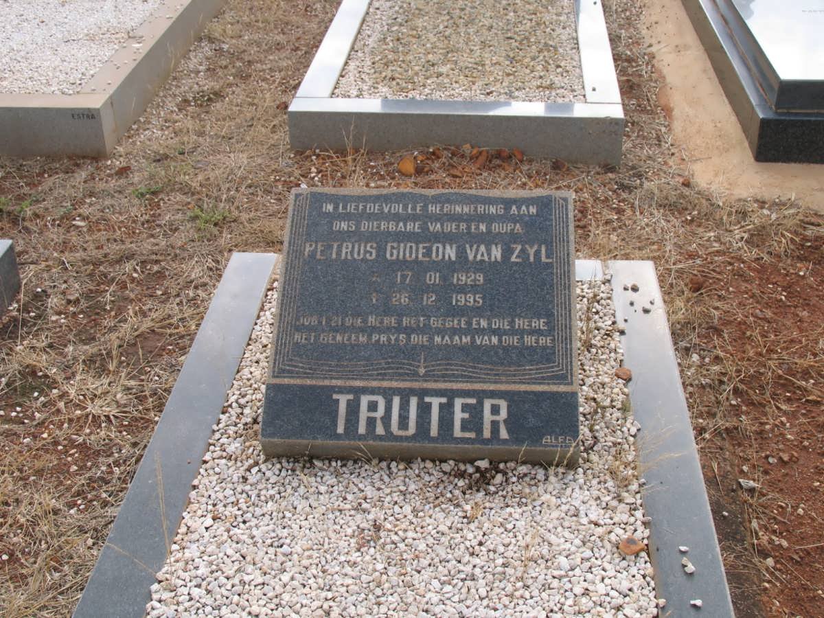 TRUTER Petrus Gideon van Zyl 1929-1995