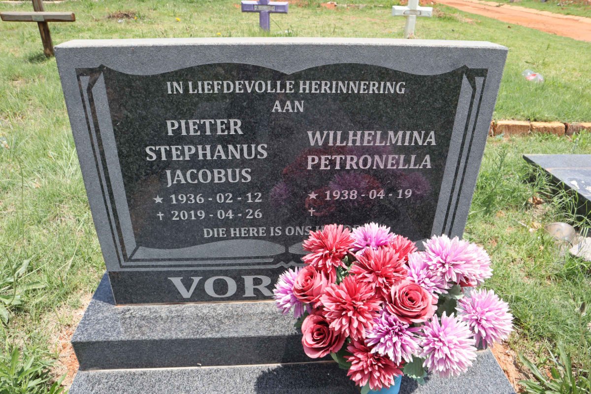 VORSTER Pieter Stephanus Jacobus 1936-2019 & Wilhelmina Petronella 1938-