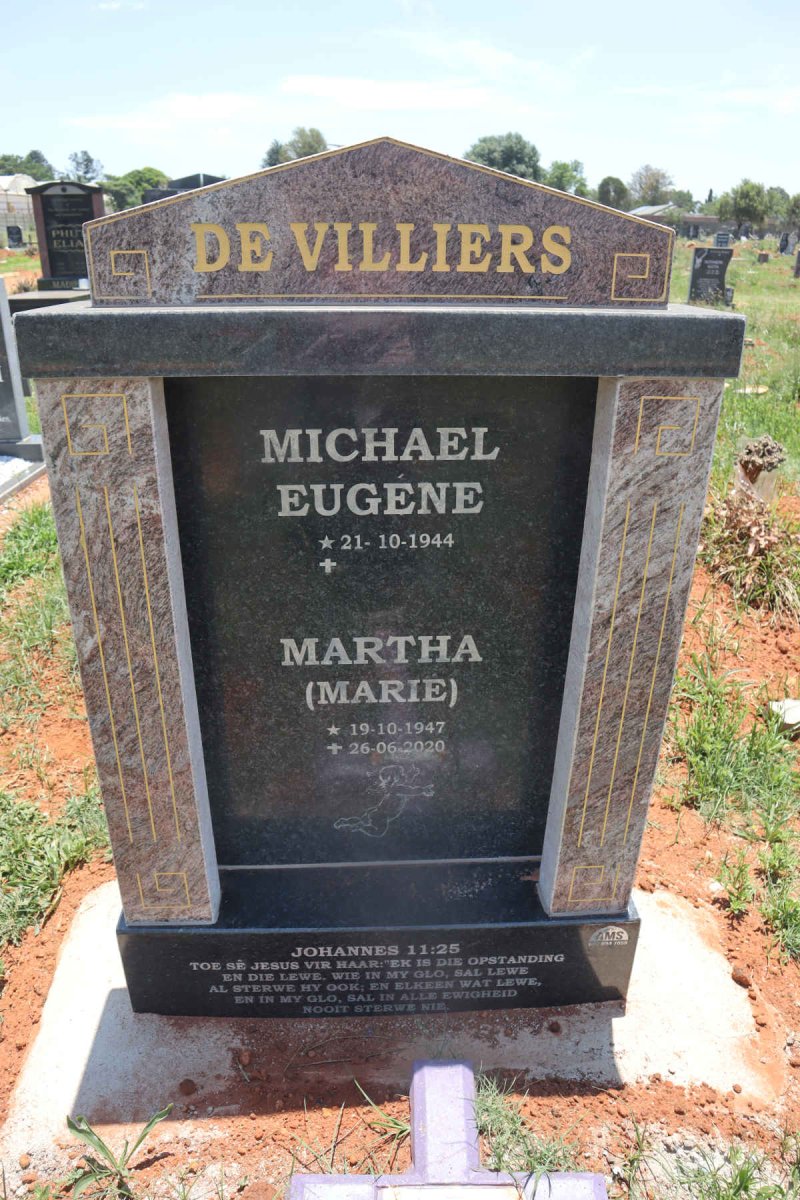VILLIERS Michael Eugene, de 1944- & Martha 1947-2020