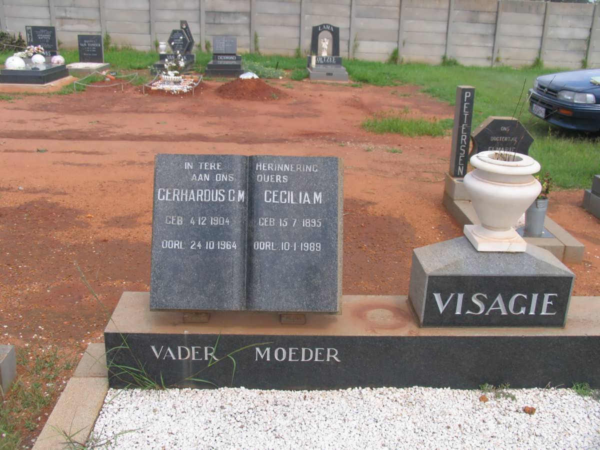 VISAGIE Gerhardus C.M. 1904-1964 &amp; Cecilia M. 1895-1989