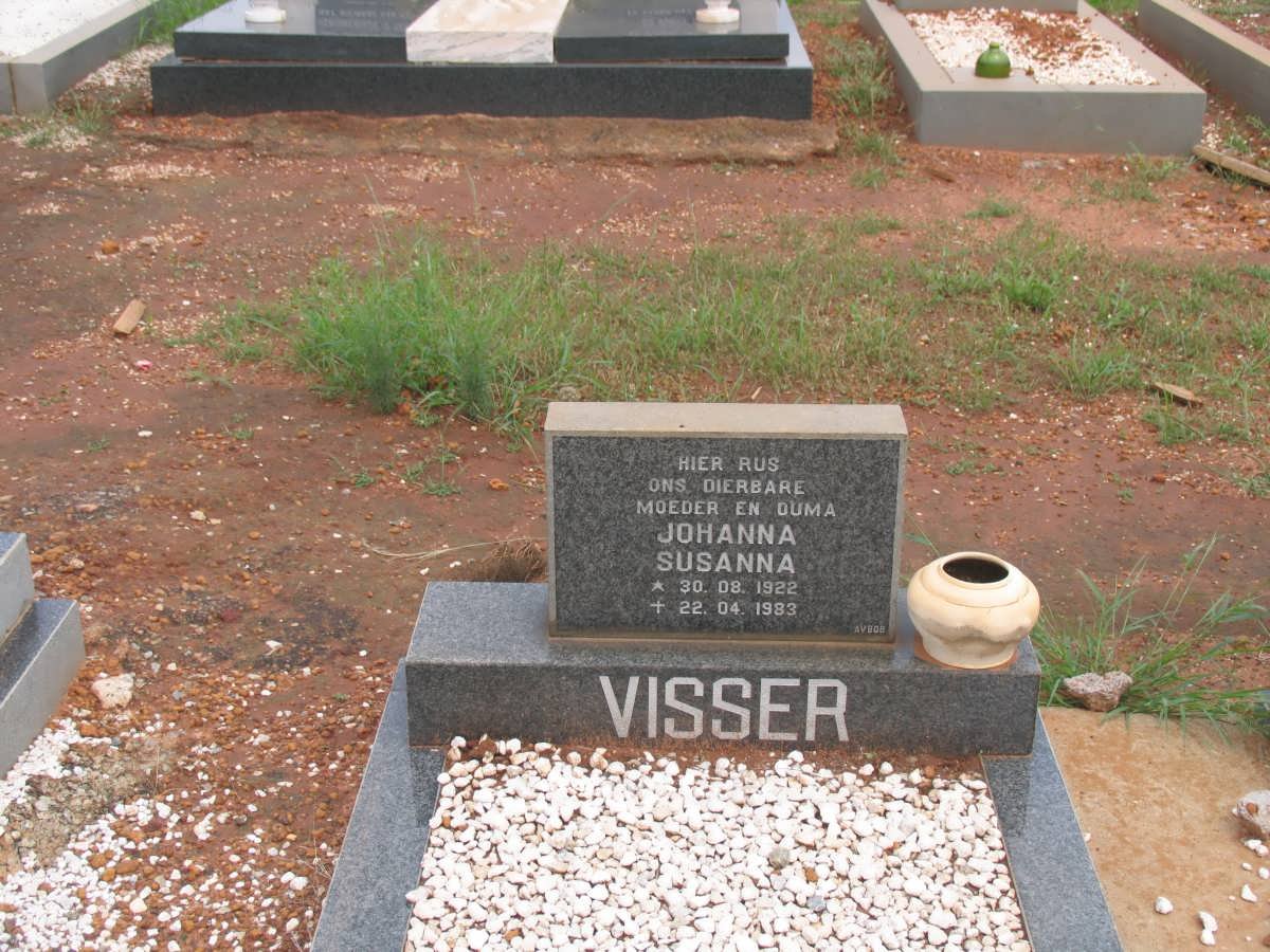 VISSER Johanna Susanna 1922-1983