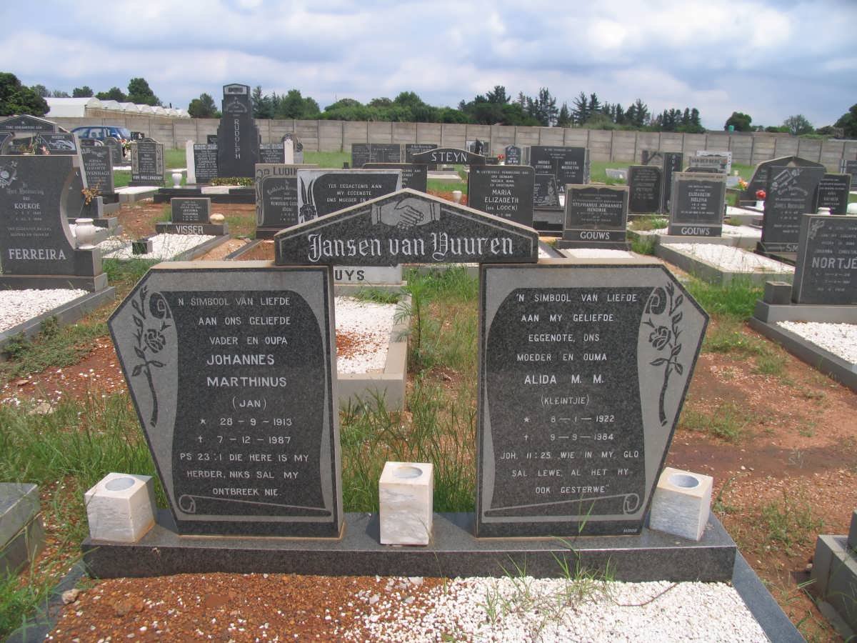 VUUREN Johannes Marthinus, Jansen van 1913-1987 &amp; Alida M.M. 1922-1984