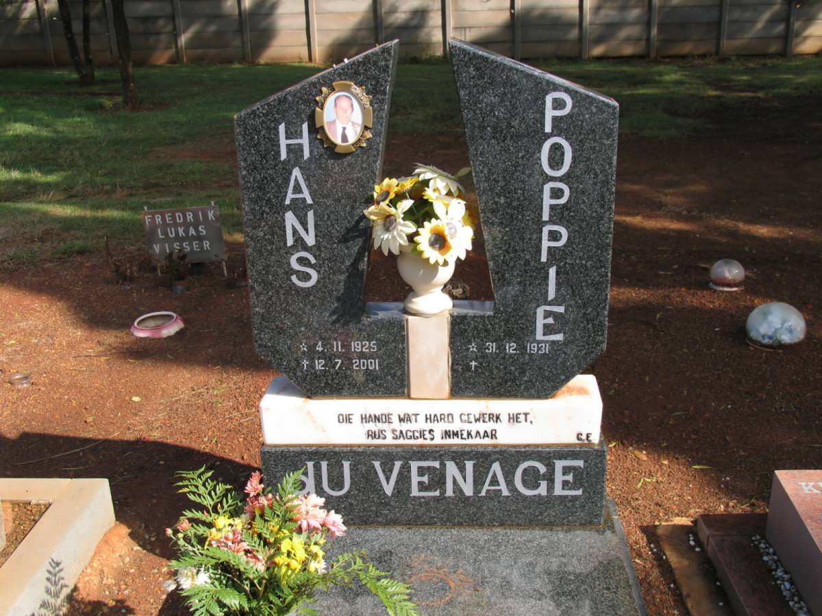 VENAGE Hans, du 1925-2001 &amp; Poppie 1931-