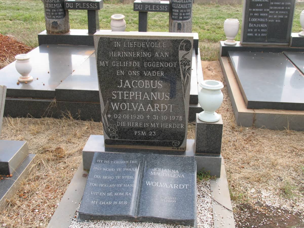 WOLVAARDT Jacobus Stephanus 1920-1978 &amp; Johanna Magdalena 1933-1999
