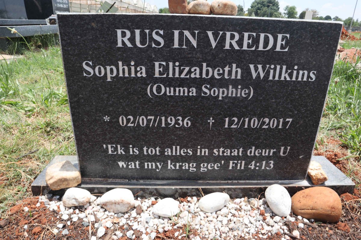 WILKENS Sophia Elizabeth 1936-2017