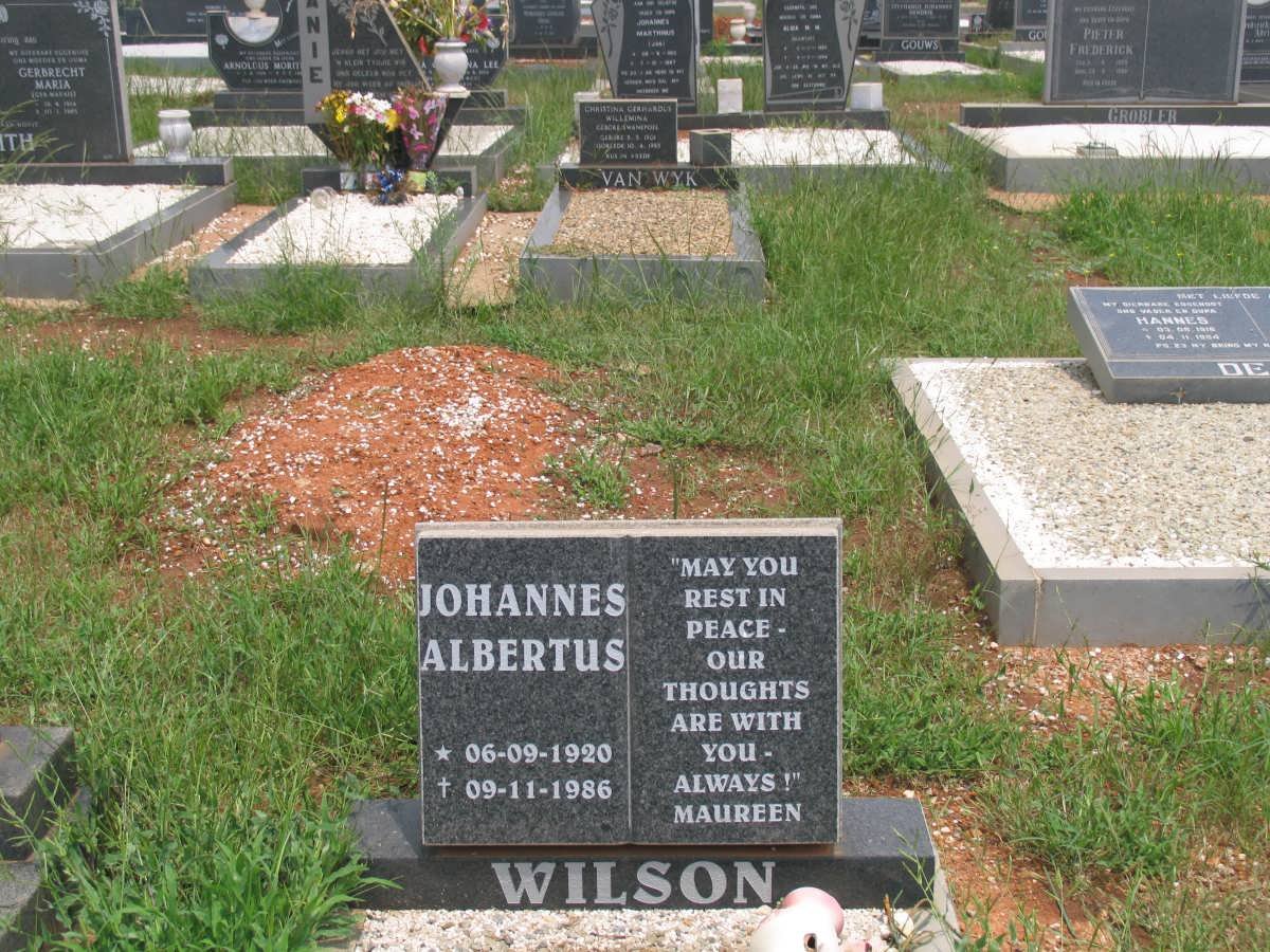 WILSON Johannes Albertus 1920-1986
