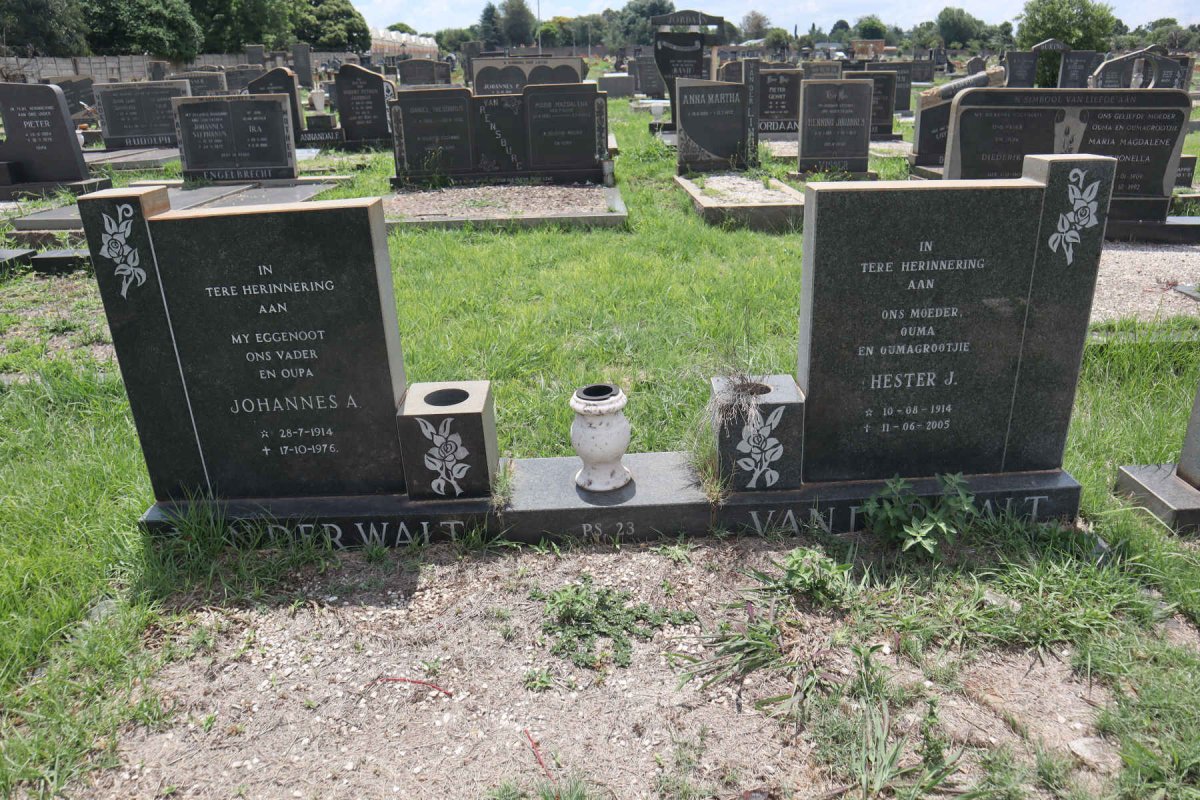 WALT Johannes A., van der 1914-1976 & Hester J. 1914-2005