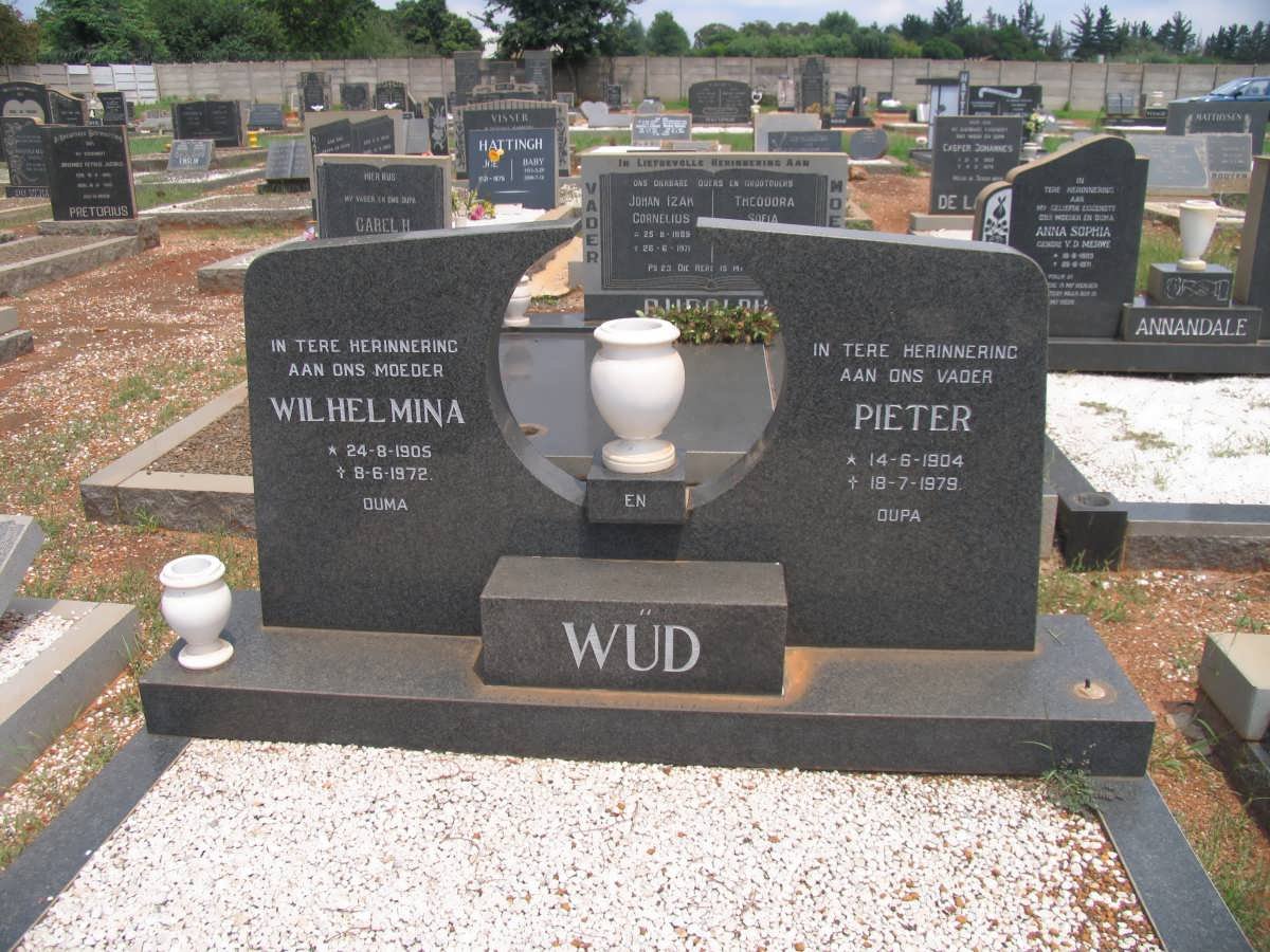 WUD Pieter 1904-1979 &amp; Wilhelmina 1905-1972