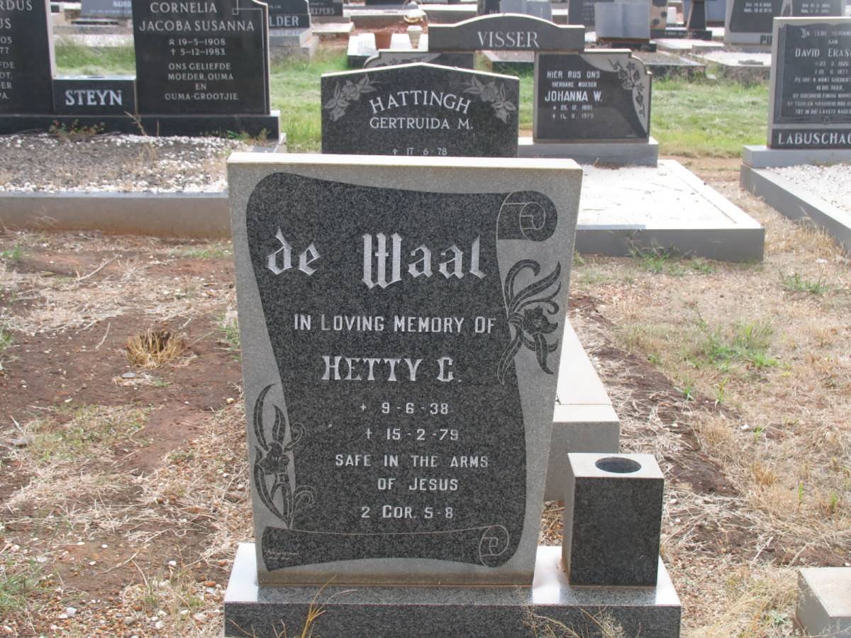 WAAL Hetty C., de 1938-1979